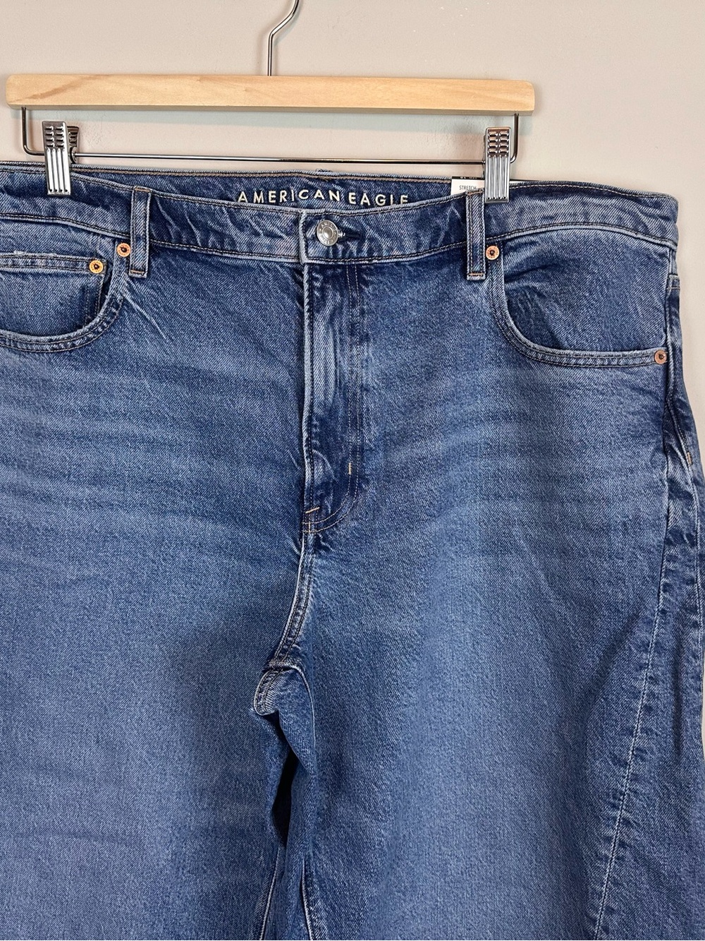 American Eagle Stretch Barrel Jeans Tinted Medium Stretch Size 18 (34W) - Picture 6 of 16